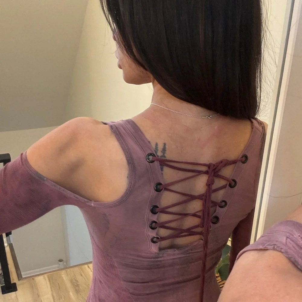 Salvage Cold Shoulder Mini Dress in Mauve - Picture 9 of 16